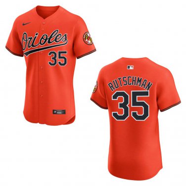 Orioles #35 Adley Rutschman Orange Stitched Jersey