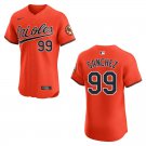 Orioles #99 Gary Sanchez Orange Stitched Jersey