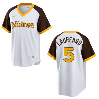 Padres #5 Ramon Laureano White Throwback Stitched Jersey