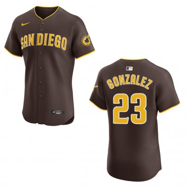 Padres #23 Adrian Gonzalez Brown Stitched Jersey