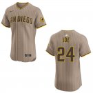 Padres #24 Connor Joe Stripe Brown Stitched Jersey
