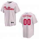 Phillies #00 Custom Name And Number White Stitched Jersey