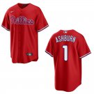 Phillies #1 Richie Ashburn Red Stitched Jersey