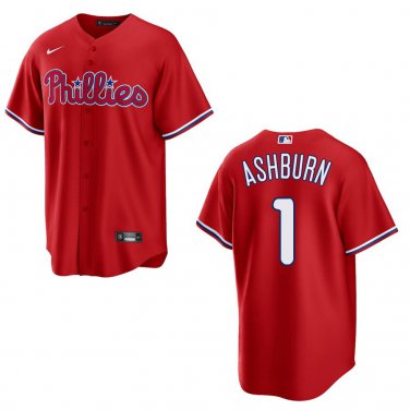Phillies #1 Richie Ashburn Red Stitched Jersey