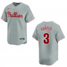 Phillies #3 Bryce Harper Gray Stitched Jersey