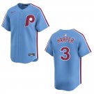 Phillies #3 Bryce Harper Light Blue Stitched Jersey