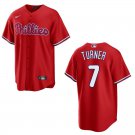 Phillies #7 Trea Turner Red Stitched Jersey