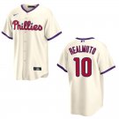 Phillies #10 J.T. Realmuto Cream Stitched Jersey