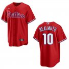 Phillies #10 J.T. Realmuto Red Stitched Jersey
