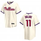 Phillies #11 Jimmy Rollins Cream Stitched Jersey