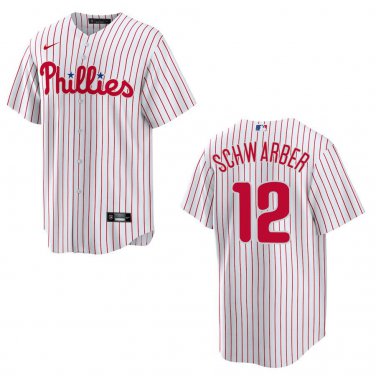 Phillies #12 Kyle Schwarber White Stitched Jersey
