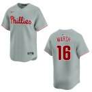 Phillies #16 Brandon Marsh Gray Stitched Jersey Phillies #16 Brandon Marsh Gray Stitched Jersey