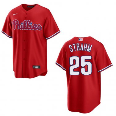 Phillies #25 Matt Strahm Red Stitched Jersey