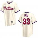 Phillies #33 Edmundo Sosa Cream Stitched Jersey