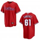 Phillies #61 Cristopher Sanchez Red Stitched Jersey