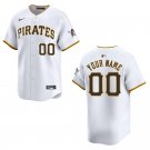 Pirates #00 Custom Name And Number White Stitched Jersey