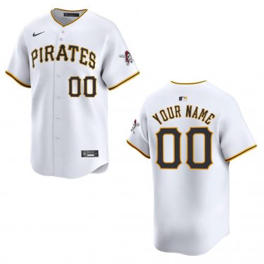 Pirates #00 Custom Name And Number White Stitched Jersey