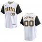 Pirates #00 Custom Name And Number White Throwback Stitched Jersey