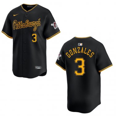 Pirates #3 Nick Gonzales City Black Stitched Jersey