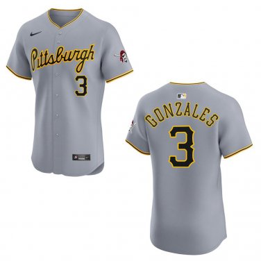 Pirates #3 Nick Gonzales Gray Stitched Jersey
