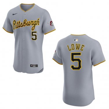 Pirates #5 Brandon Lowe Gray Stitched Jersey