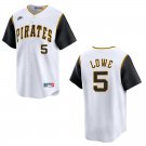Pirates #5 Brandon Lowe White Throwback Stitched Jersey