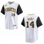 Pirates #14 Joey Bart White Throwback Stitched Jersey