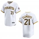 Pirates #21 Roberto Clemente White Stitched Jersey
