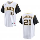Pirates #21 Roberto Clemente White Throwback Stitched Jersey