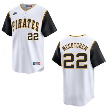 Pirates #22 Andrew McCutchen White Throwback Stitched Jersey