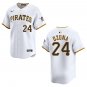 Pirates #24 Marcell Ozuna White Stitched Jersey