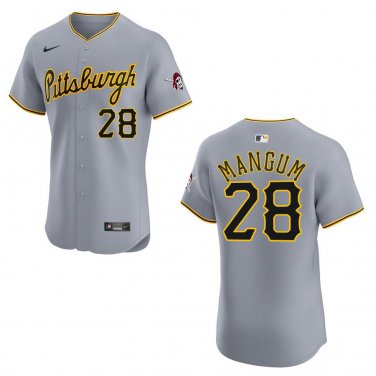 Pirates #28 Jake Mangum Gray Stitched Jersey