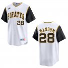 Pirates #28 Jake Mangum White Throwback Stitched Jersey