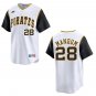 Pirates #28 Jake Mangum White Throwback Stitched Jersey