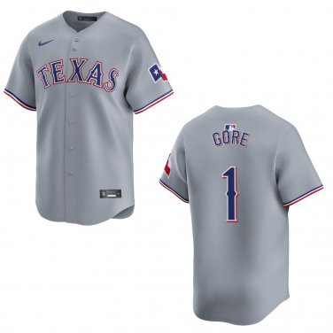 Rangers #1 MacKenzie Gore Gray Stitched Jersey