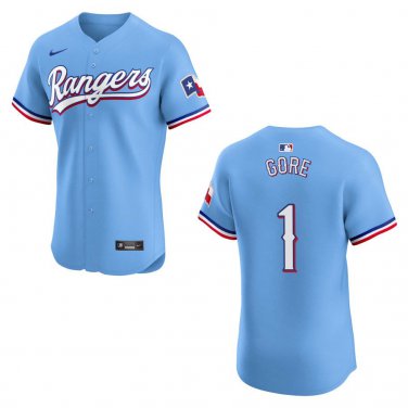 Rangers #1 MacKenzie Gore Light Blue Stitched Jersey