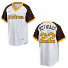 Padres #22 Jason Heyward White Throwback Stitched Jersey