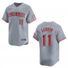 Reds #11 Barry Larkin Gray Stitched Jersey