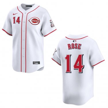 Reds #14 Pete Rose White Stitched Jersey