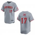 Reds #17 Connor Joe Gray Stitched Jersey