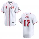 Reds #17 Connor Joe White Stitched Jersey