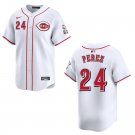 Reds #24 Tony Perez White Stitched Jersey