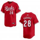 Reds #28 Eugenio Suarez Red Stitched Jersey