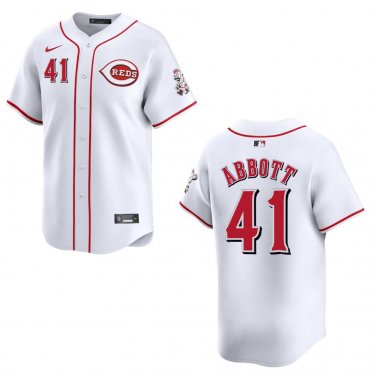 Reds #41 Andrew Abbott White Stitched Jersey