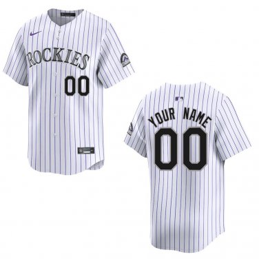 Rockies #00 Custom Name And Number White Stitched Jersey