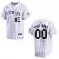 Rockies #00 Custom Name And Number White Stitched Jersey