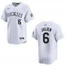 Rockies #6 Edouard Julien White Stitched Jersey
