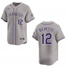 Rockies #12 Dante Bichette Gray Stitched Jersey