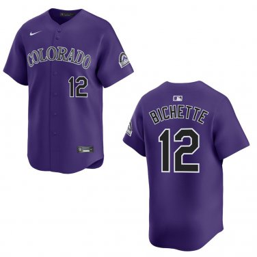 Rockies #12 Dante Bichette Purple Stitched Jersey