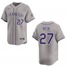 Rockies #27 Jordan Beck Gray Stitched Jersey